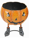 Standing metal pumpkin bowl