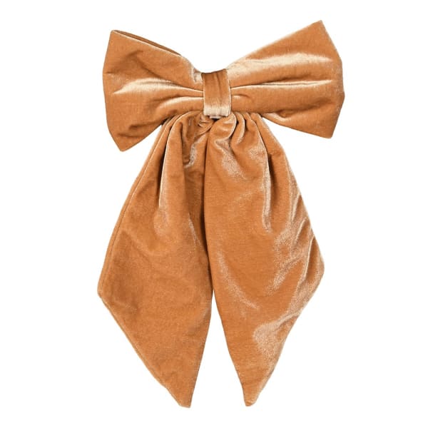 Velvet mustard clip on bow