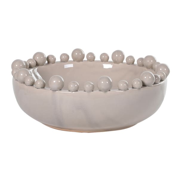Grey crackled glaze bowl with bobble detail