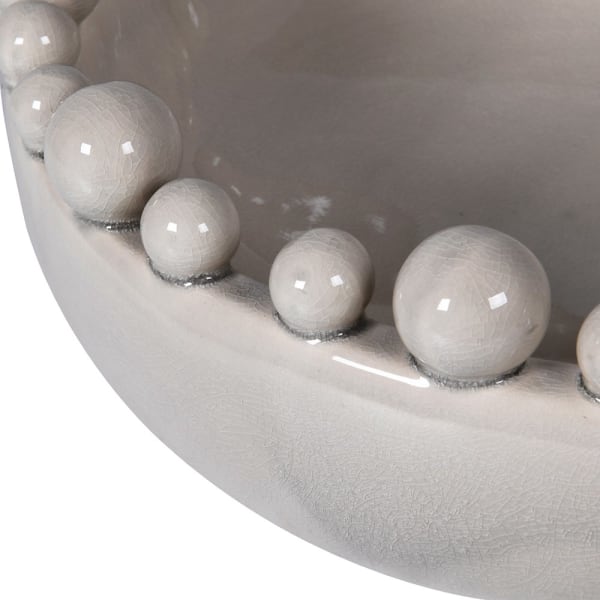 Grey crackled glaze bowl with bobble detail