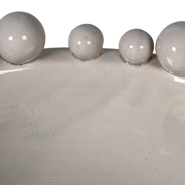 Grey crackled glaze bowl with bobble detail