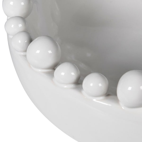 White crackled glaze bowl with bobble detail
