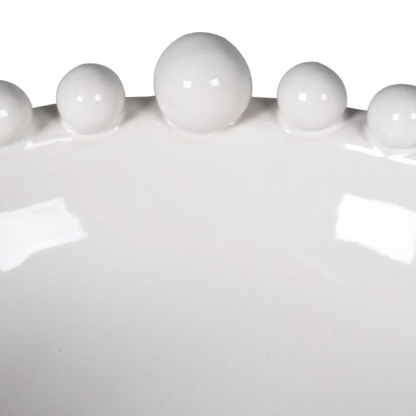 White crackled glaze bowl with bobble detail