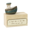 'In high tide or low tide, I'll be your side' wooden block with boat