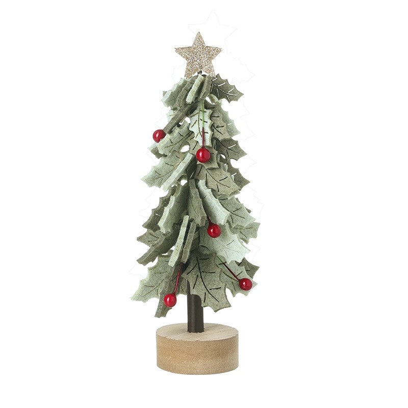 Holly Christmas tree with red berries
