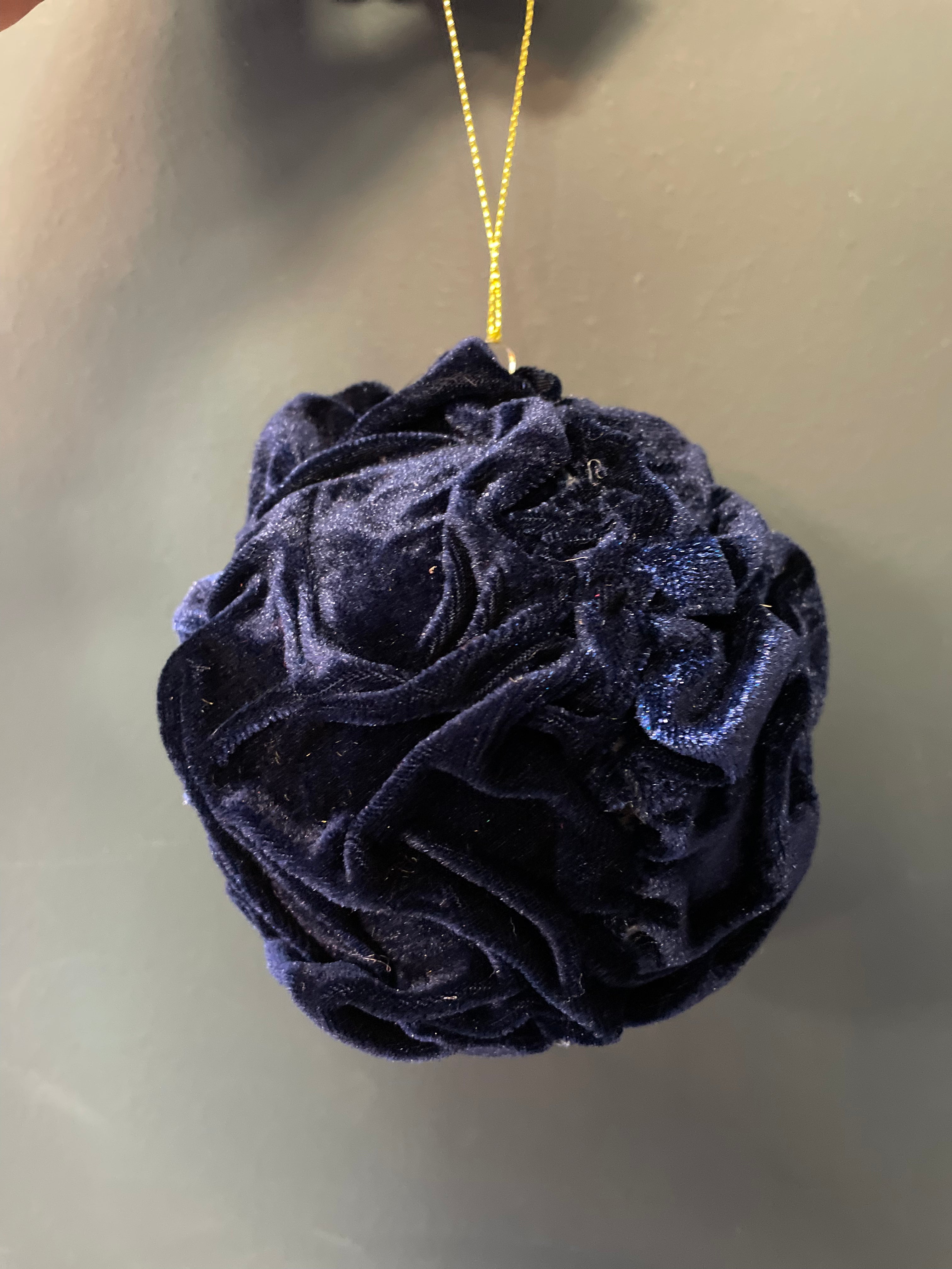 Midnight blue crushed velvet bauble