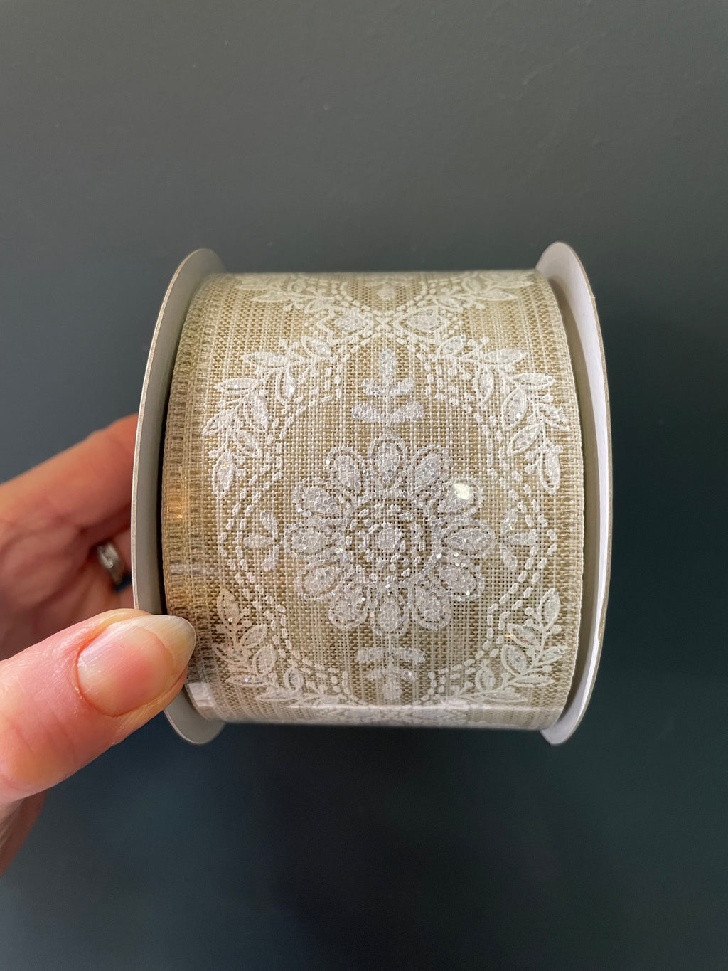 Natural pattern ribbon with print