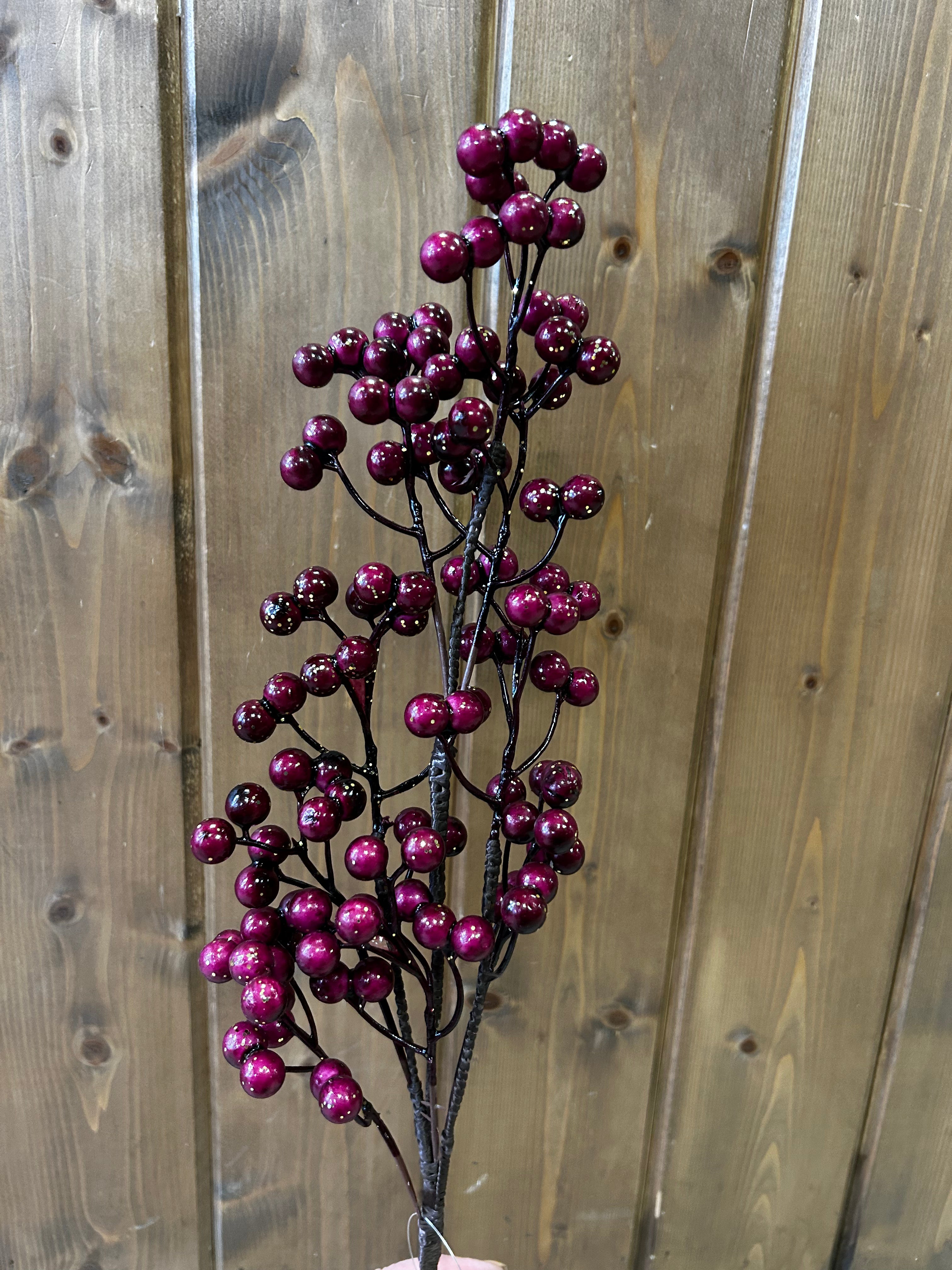 Purple pearlize berry spray with glitters