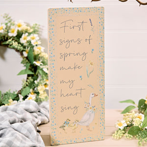 First signs of Spring floral wood plaque