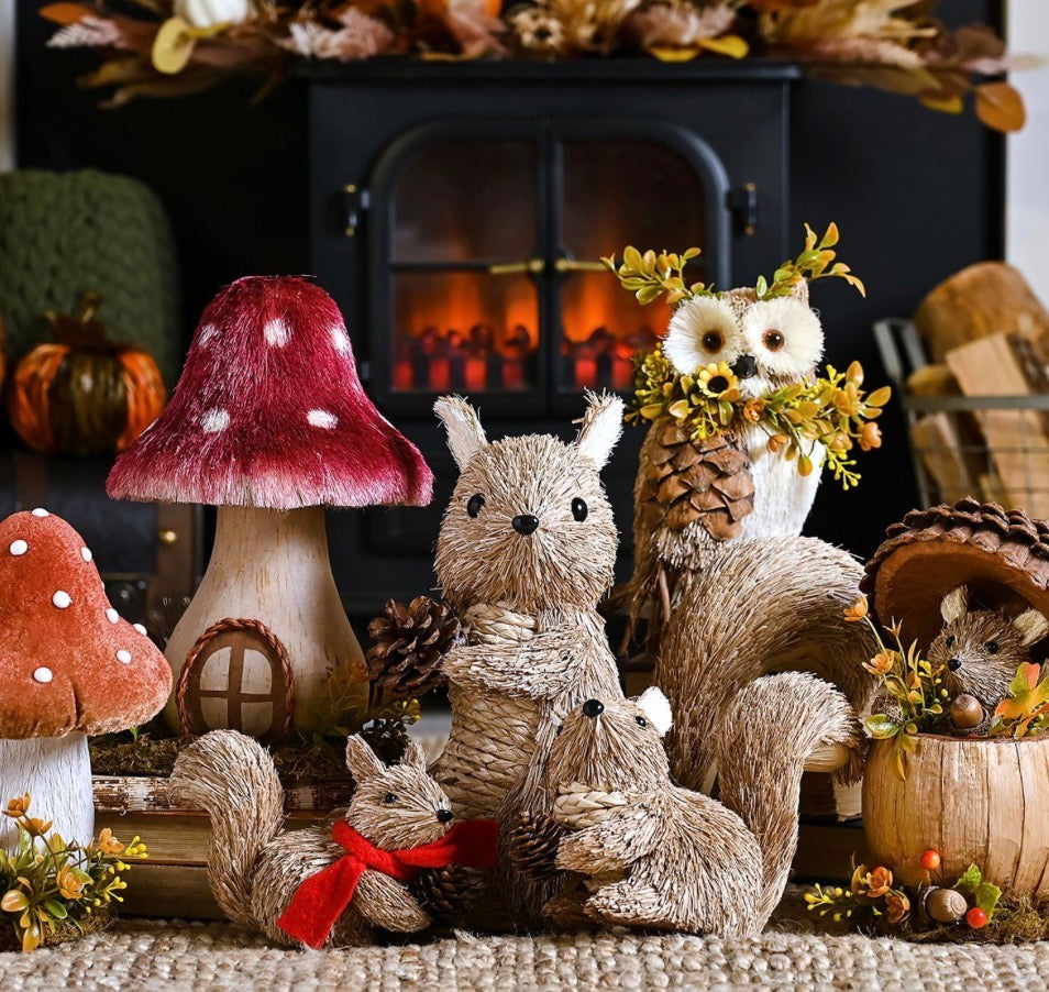 Natural handmade standing squirrel