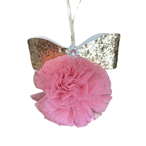 Glitter pompom hanging dec