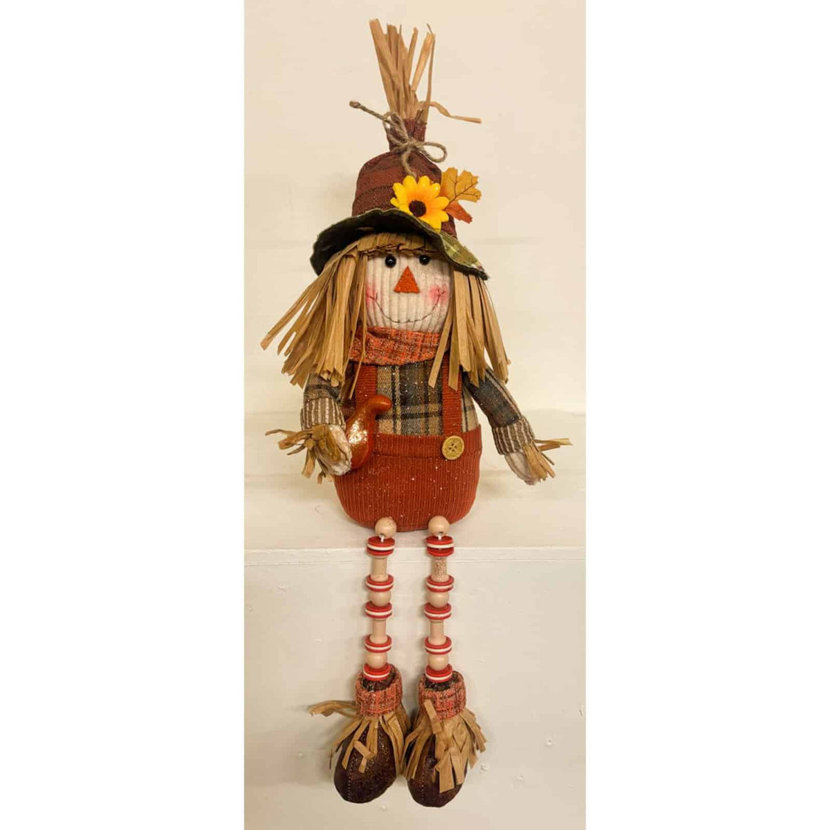 Scarecrow with dangly legs shelf sitter