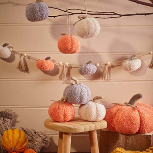 Hanging terry fabric pumpkins