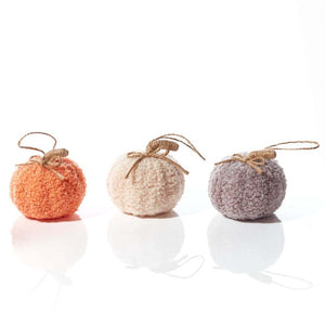 Hanging terry fabric pumpkins