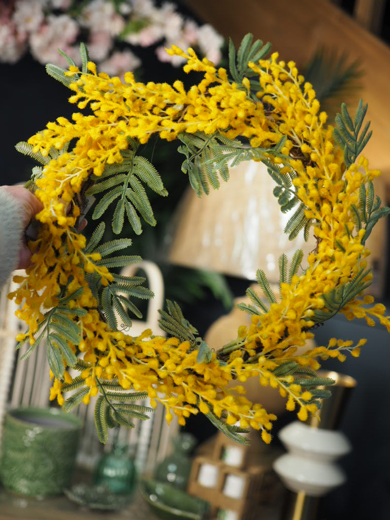 Mimosa wreath, 31cm