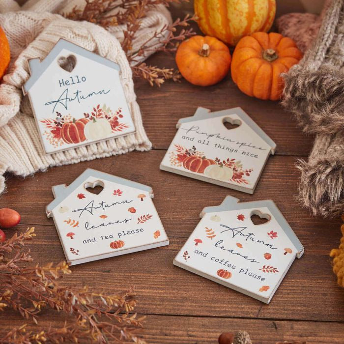 House shaped Autumn coasters (4 Styles)