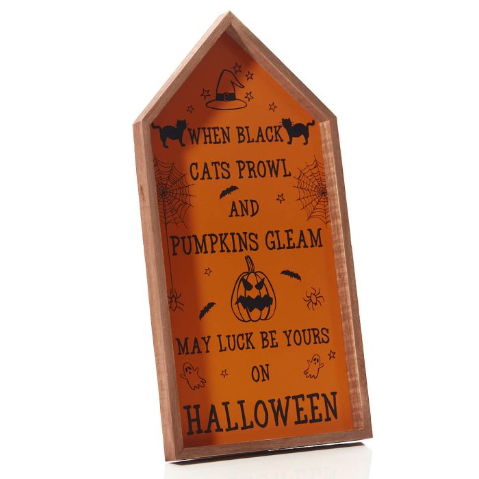 Halloween orange and black easel plaque