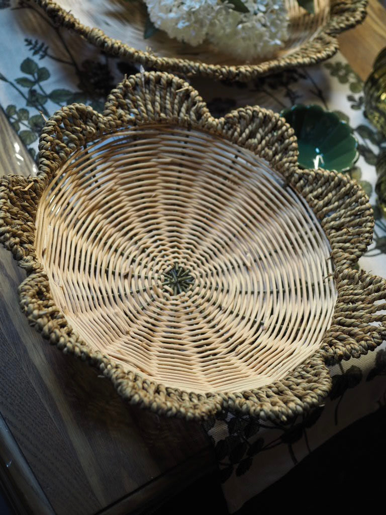Rattan flower basin bowl basket (Medium)