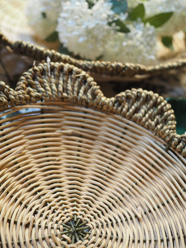 Rattan flower basin bowl basket (Medium)