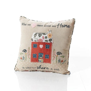 Embroidered home cushion