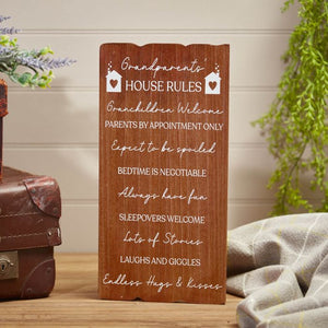 Grandparents’ family rules plaque