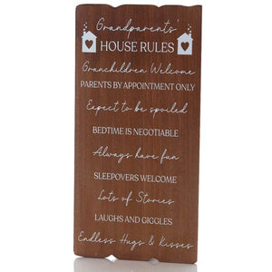 Grandparents’ family rules plaque