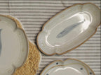 Fish fluted stoneware oval plate
