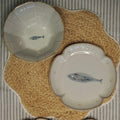 Fish fluted stoneware plate