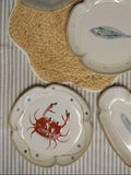Crab fluted stoneware plate