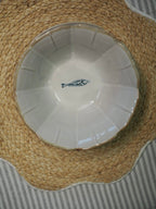 Fish fluted stoneware bowl
