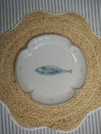 Fish fluted stoneware plate