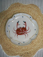 Crab fluted stoneware plate