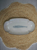 Fish fluted stoneware oval plate