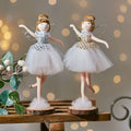 White Christmas fairy freestanding ornament