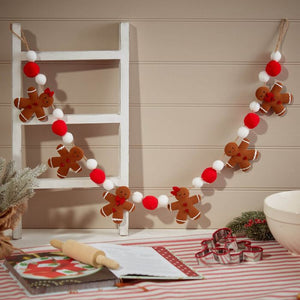 Christmas gingerbread pompom garland