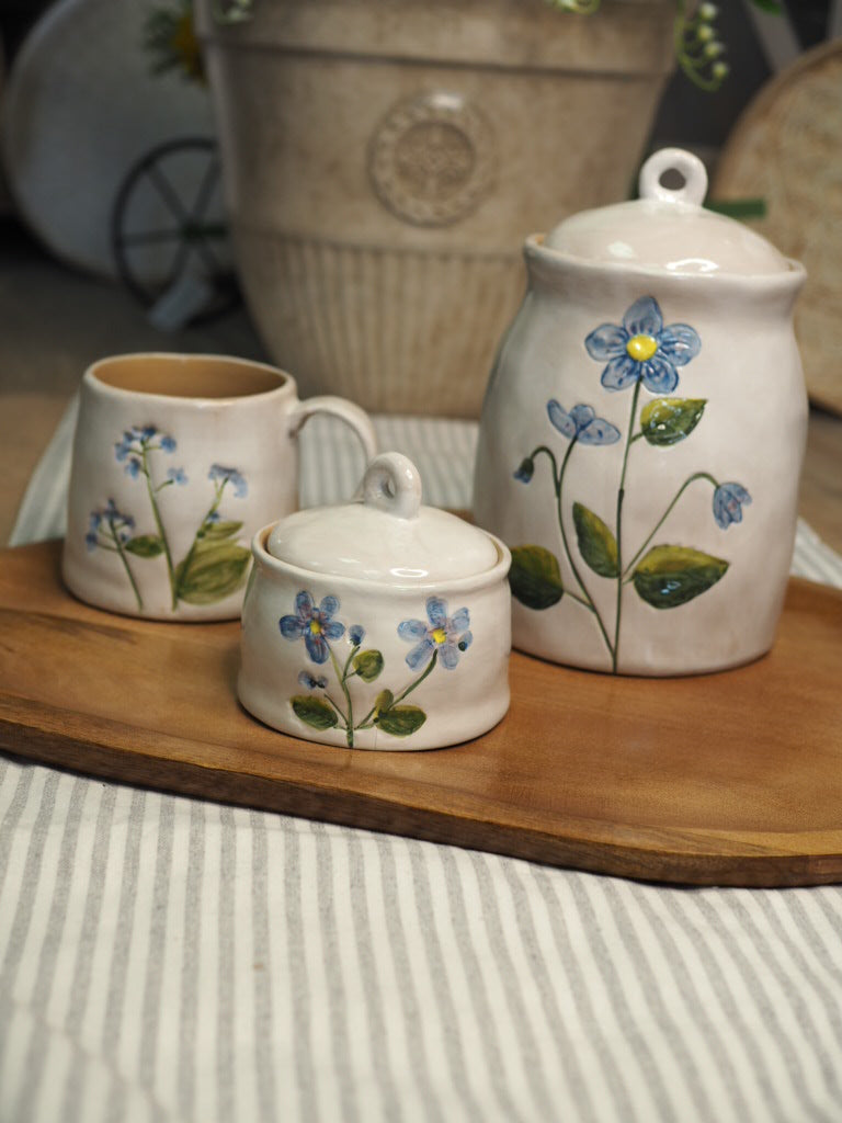 Stoneware Mug - Meadow/blue flower