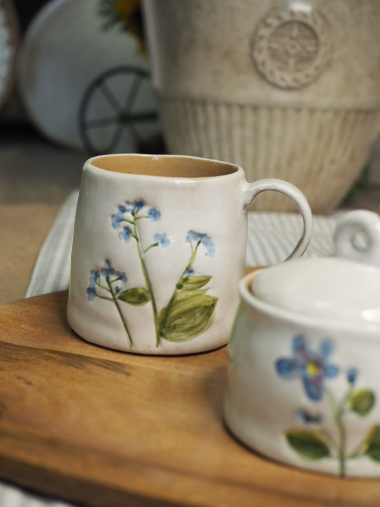 Stoneware Mug - Meadow/blue flower