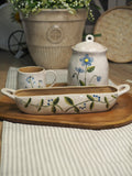 Stoneware long serving dish - Meadow