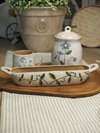 Stoneware long serving dish - Meadow