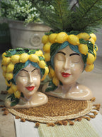 Lemon headress planter (30cmH)