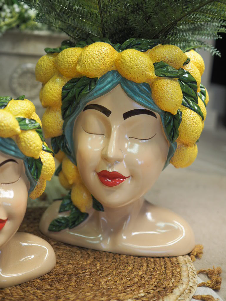 Lemon headress planter (30cmH)