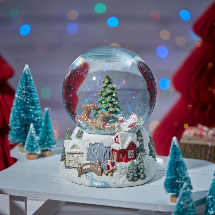 Santa and sleigh snowglobe