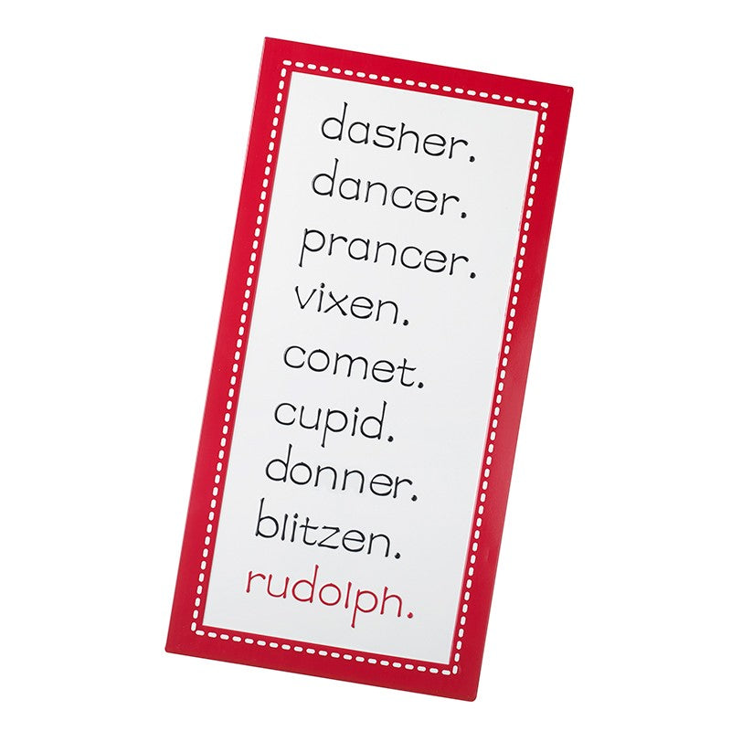 Santa’s reindeer metal sign
