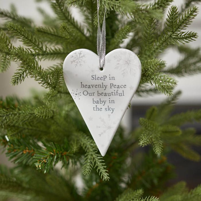 Angel baby remembrance hanging heart