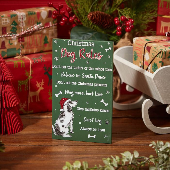 Christmas good dog checklist plaque