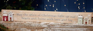 Christmas spirit long plaque with cute houses