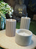 Grey outdoor battery operated candle 13cm H