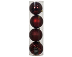 14cm shatterproof oxblood bauble pack of 4