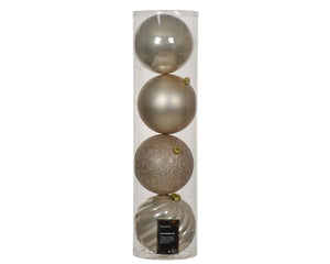 14CM shatterproof pearl bauble pack of 4