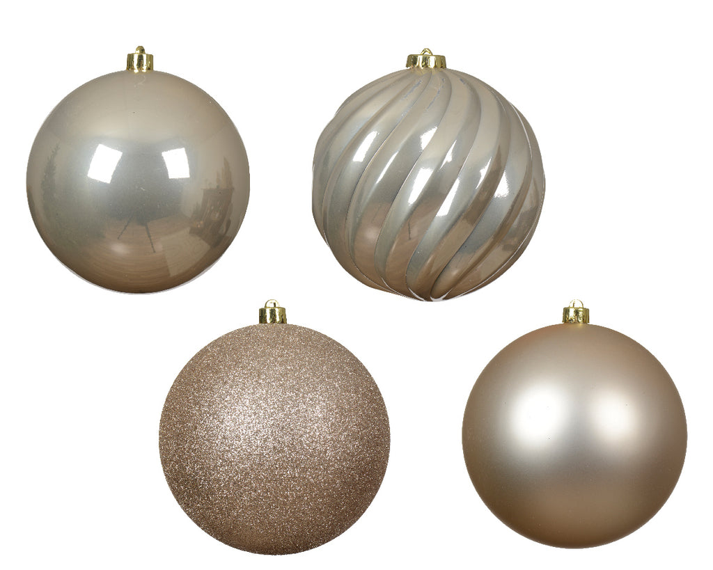 14CM shatterproof pearl bauble pack of 4